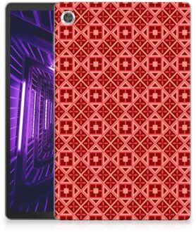 B2Ctelecom Leuk Tablethoesje Lenovo Tab M10 Plus TPU Siliconen Bumper Batik Red met doorzichte zijkanten