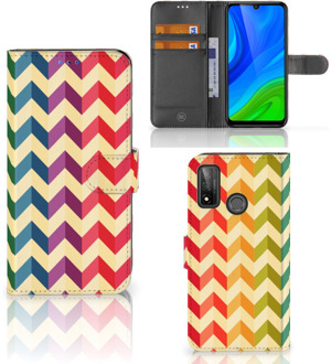 B2Ctelecom Leuk Telefoonhoesje Huawei P Smart 2020 Smartphone Hoesje Zigzag Color