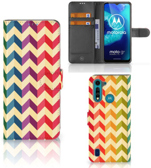 B2Ctelecom Leuk Telefoonhoesje Motorola G8 Power Lite Smartphone Hoesje Zigzag Color