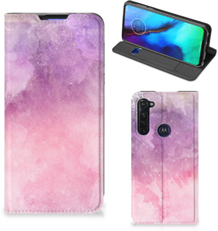 B2Ctelecom Leuk Telefoonhoesje Motorola Moto G Pro Bookcase Cover Pink Purple Paint