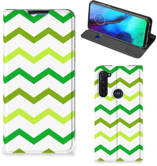 B2Ctelecom Leuk Telefoonhoesje Motorola Moto G Pro Bookcase Zigzag Groen