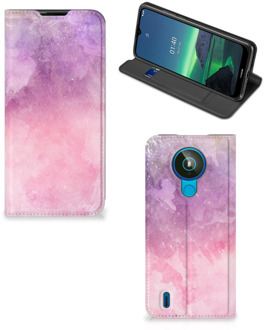 B2Ctelecom Leuk Telefoonhoesje Nokia 1.4 Bookcase Cover Pink Purple Paint