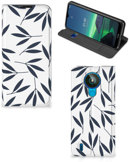 B2Ctelecom Leuk Telefoonhoesje Nokia 1.4 Smart Cover Leaves Blue