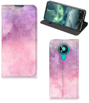 B2Ctelecom Leuk Telefoonhoesje Nokia 3.4 Bookcase Cover Pink Purple Paint