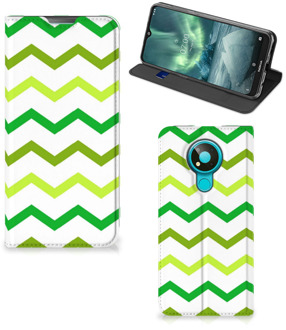 B2Ctelecom Leuk Telefoonhoesje Nokia 3.4 Bookcase Zigzag Groen