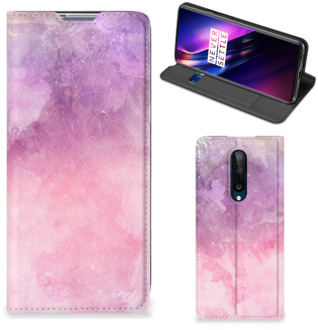 B2Ctelecom Leuk Telefoonhoesje OnePlus 8 Bookcase Cover Pink Purple Paint