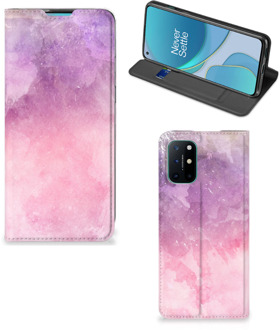 B2Ctelecom Leuk Telefoonhoesje OnePlus 8T Bookcase Cover Pink Purple Paint