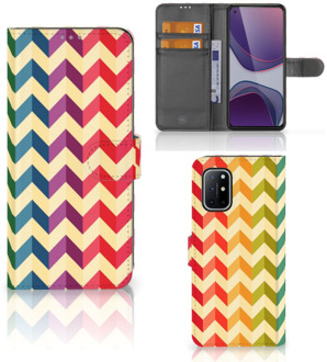 B2Ctelecom Leuk Telefoonhoesje OnePlus 8T Smartphone Hoesje Zigzag Color