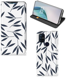 B2Ctelecom Leuk Telefoonhoesje OnePlus Nord N10 5G Smart Cover Leaves Blue