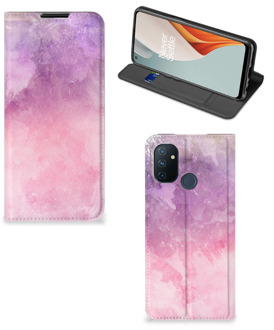 B2Ctelecom Leuk Telefoonhoesje OnePlus Nord N100 Bookcase Cover Pink Purple Paint