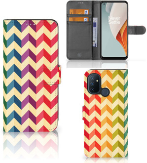 B2Ctelecom Leuk Telefoonhoesje OnePlus Nord N100 Smartphone Hoesje Zigzag Color