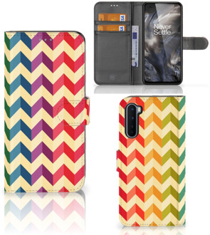 B2Ctelecom Leuk Telefoonhoesje OnePlus Nord Smartphone Hoesje Zigzag Color