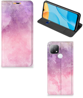 B2Ctelecom Leuk Telefoonhoesje OPPO A15 Bookcase Cover Pink Purple Paint