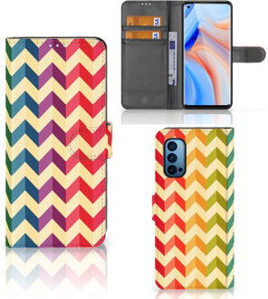 B2Ctelecom Leuk Telefoonhoesje OPPO Reno 4 Pro 5G Smartphone Hoesje Zigzag Color