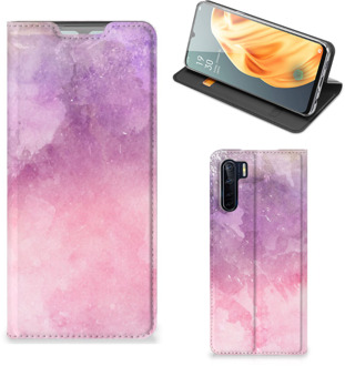 B2Ctelecom Leuk Telefoonhoesje OPPO Reno3 | A91 Bookcase Cover Pink Purple Paint