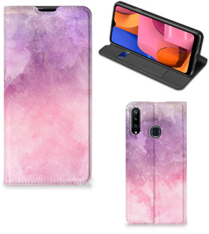 B2Ctelecom Leuk Telefoonhoesje Samsung Galaxy A20s Bookcase Cover Pink Purple Paint