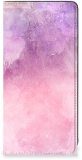 B2Ctelecom Leuk Telefoonhoesje Samsung Galaxy A21s Bookcase Cover Pink Purple Paint