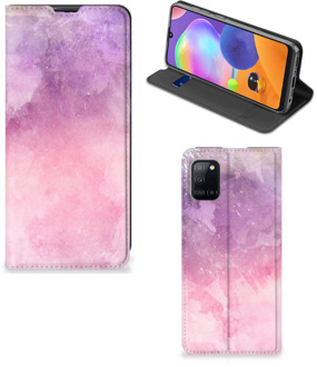 B2Ctelecom Leuk Telefoonhoesje Samsung Galaxy A31 Bookcase Cover Pink Purple Paint