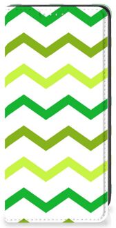 B2Ctelecom Leuk Telefoonhoesje Samsung Galaxy A41 Bookcase Zigzag Groen