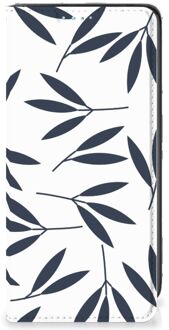 B2Ctelecom Leuk Telefoonhoesje Samsung Galaxy A41 Smart Cover Leaves Blue