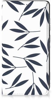 B2Ctelecom Leuk Telefoonhoesje Samsung Galaxy A52 Smart Cover Leaves Blue