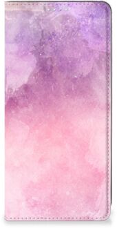 B2Ctelecom Leuk Telefoonhoesje Samsung Galaxy A71 Bookcase Cover Pink Purple Paint