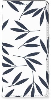 B2Ctelecom Leuk Telefoonhoesje Samsung Galaxy A71 Smart Cover Leaves Blue