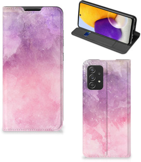 B2Ctelecom Leuk Telefoonhoesje Samsung Galaxy A72 (5G/4G) Bookcase Cover Pink Purple Paint