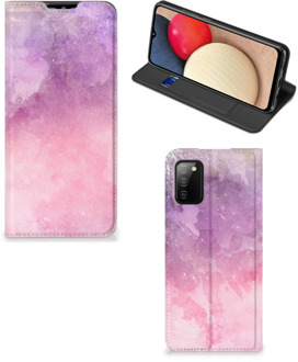 B2Ctelecom Leuk Telefoonhoesje Samsung Galaxy M02s | A02s Bookcase Cover Pink Purple Paint