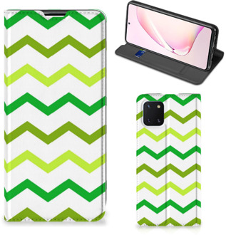 B2Ctelecom Leuk Telefoonhoesje Samsung Galaxy Note 10 Lite Bookcase Zigzag Groen