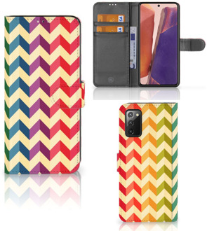 B2Ctelecom Leuk Telefoonhoesje Samsung Galaxy Note 20 Smartphone Hoesje Zigzag Color