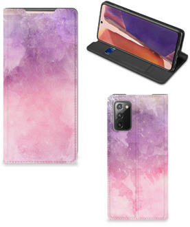 B2Ctelecom Leuk Telefoonhoesje Samsung Galaxy Note20 Bookcase Cover Pink Purple Paint