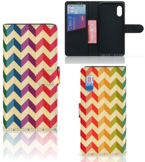 B2Ctelecom Leuk Telefoonhoesje Samsung Xcover Pro Smartphone Hoesje Zigzag Color