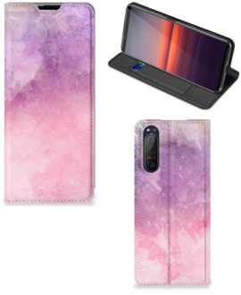 B2Ctelecom Leuk Telefoonhoesje Sony Xperia 5 II Bookcase Cover Pink Purple Paint