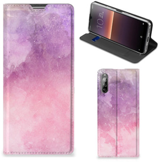 B2Ctelecom Leuk Telefoonhoesje Sony Xperia L4 Bookcase Cover Pink Purple Paint