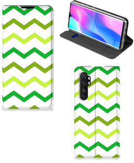 B2Ctelecom Leuk Telefoonhoesje Xiaomi Mi Note 10 Lite Bookcase Zigzag Groen