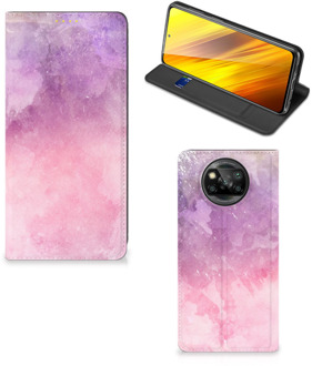 B2Ctelecom Leuk Telefoonhoesje Xiaomi Poco X3 Bookcase Cover Pink Purple Paint