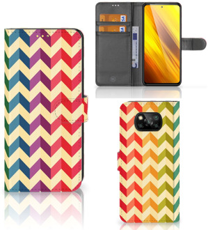 B2Ctelecom Leuk Telefoonhoesje Xiaomi Poco X3 Smartphone Hoesje Zigzag Color