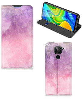 B2Ctelecom Leuk Telefoonhoesje Xiaomi Redmi Note 9 Bookcase Cover Pink Purple Paint