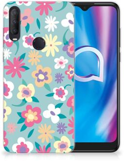 B2Ctelecom Leuk TPU Back Case Alcatel 1S (2020) GSM Hoesje met Tekst Flower Power