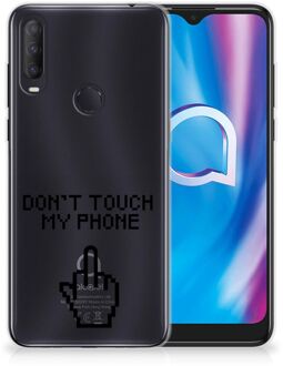 B2Ctelecom Leuk TPU Back Case Alcatel 1S (2020) Hoesje Finger Don't Touch My Phone