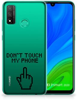 B2Ctelecom Leuk TPU Back Case Huawei P Smart 2020 Hoesje Finger Don't Touch My Phone