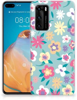 B2Ctelecom Leuk TPU Back Case Huawei P40 GSM Hoesje met Tekst Flower Power