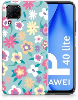 B2Ctelecom Leuk TPU Back Case Huawei P40 Lite GSM Hoesje met Tekst Flower Power