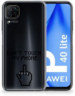 B2Ctelecom Leuk TPU Back Case Huawei P40 Lite Hoesje Finger Don't Touch My Phone