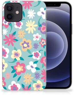 B2Ctelecom Leuk TPU Back Case iPhone 12 | 12 Pro (6.1") GSM Hoesje met Tekst Flower Power