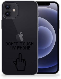 B2Ctelecom Leuk TPU Back Case iPhone 12 | 12 Pro (6.1") Hoesje Finger Don't Touch My Phone