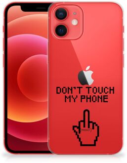 B2Ctelecom Leuk TPU Back Case iPhone 12 Mini Hoesje Finger Don't Touch My Phone