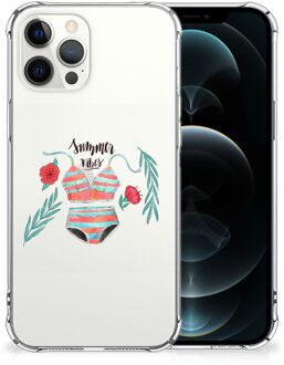 B2Ctelecom Leuk TPU Back Case iPhone 12 Pro Max Telefoonhoesje  met doorzichtige rand Boho Summer