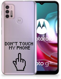 B2Ctelecom Leuk TPU Back Case Motorola Moto G30 | G10 Hoesje Finger Don't Touch My Phone